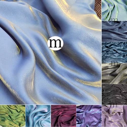 Grey Black Iridescent Satin Fabric,Soft and Smooth Well Drap Fabric,Shirt Doll Clothes DIY Dress Magic Metallic Pearlized Satin