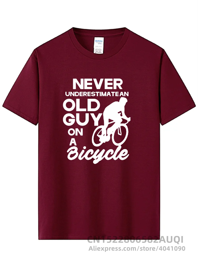 Never Underestimate Old Guy T Shirt Cycling Bike Cyclist Mens Gift Idea Cool Casual Pride T-shirt Men Colors Fashion