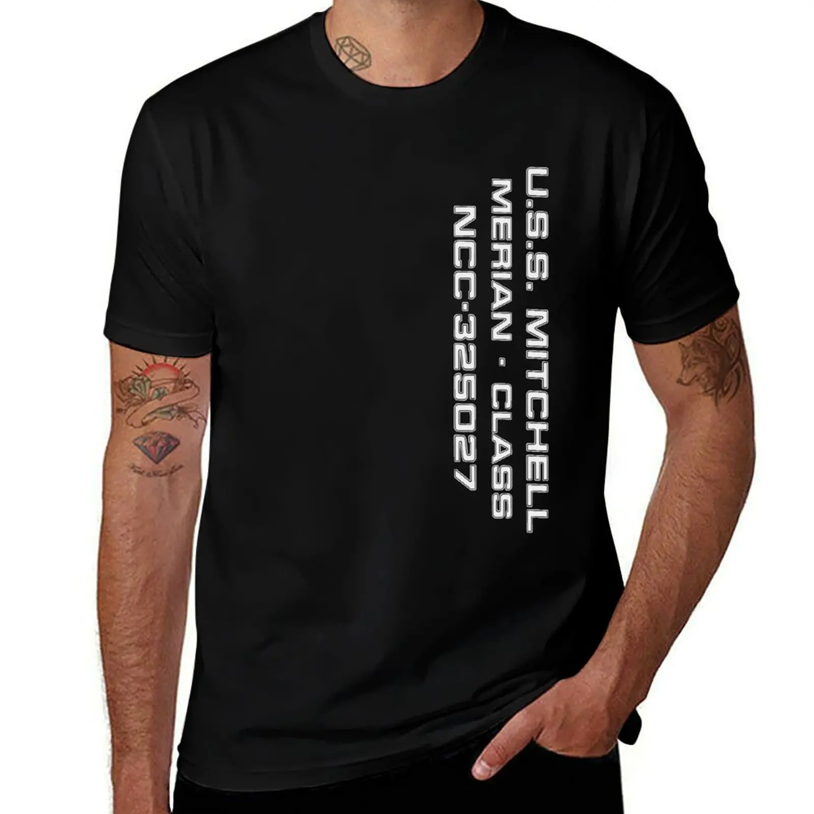 USS Mitchell T-Shirt Work Outdoor T-Shirt for Men