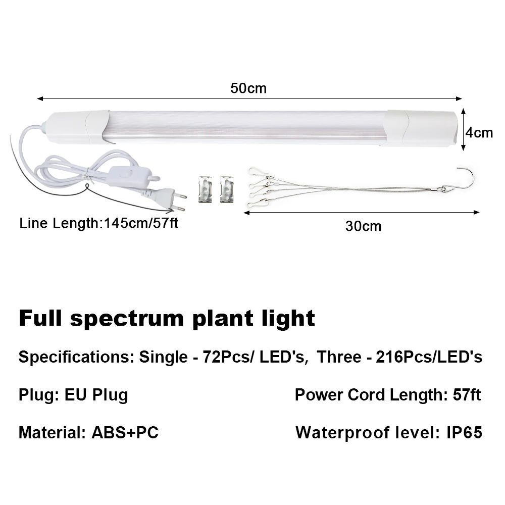 Hydroponics Growing System LED Grow Light Full Spectrum Indoor Grow Tent Plants Growth Light SMD2835 UV Lamp For Plant 1Pac/3Pac