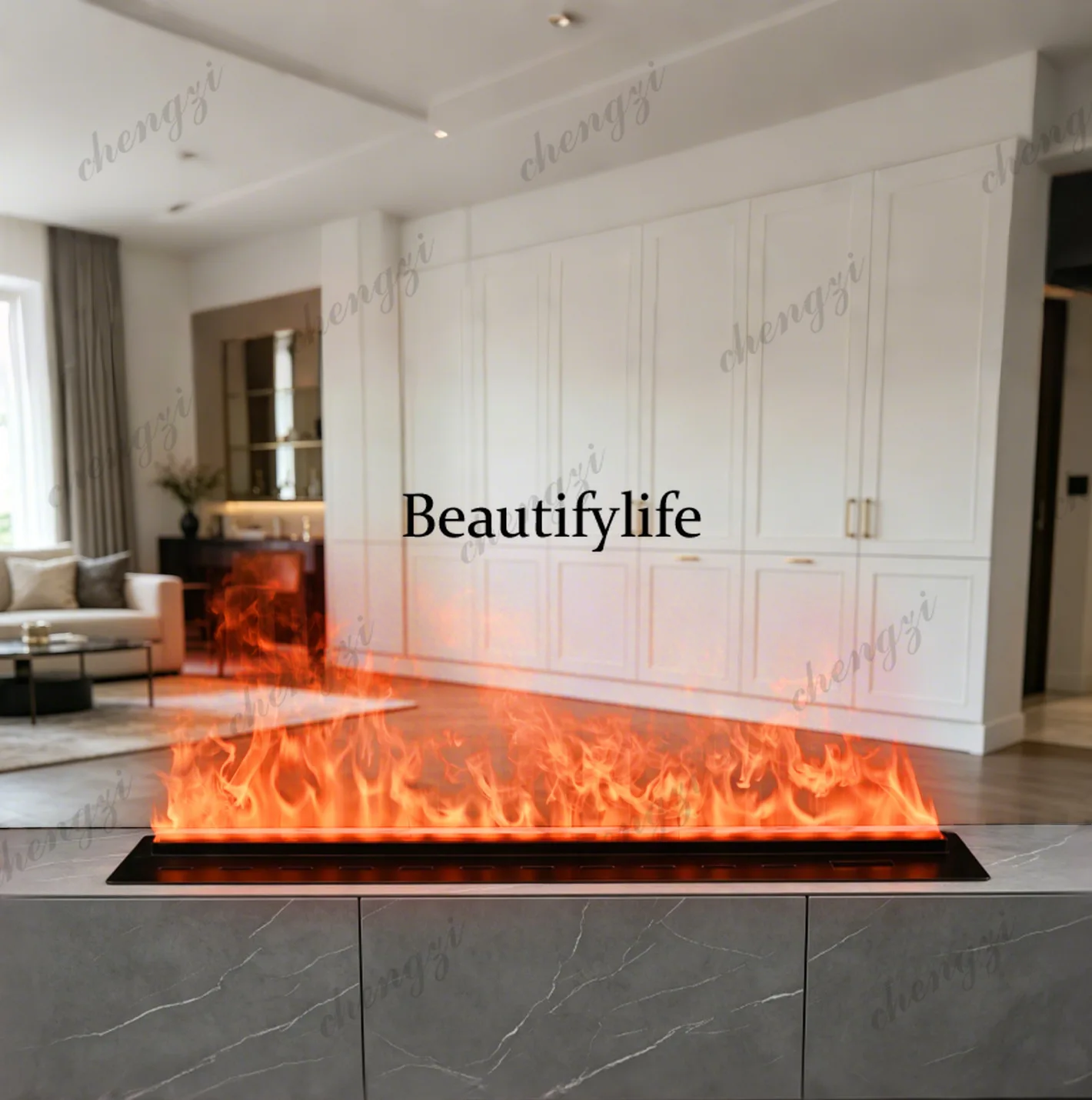 Atomizing Fireplace 201 All Stainless Steel Flame Color Electronic Decorative Cabinet Fireplace
