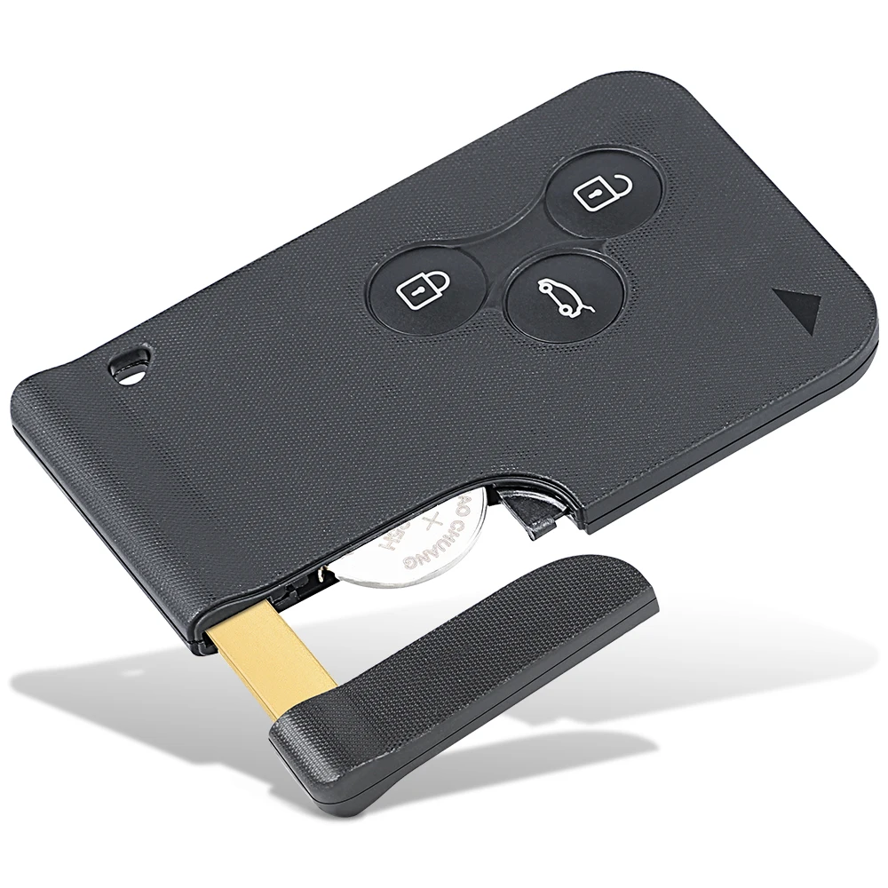 Keyecu 433MHz ID46 PCF7943 ชิป Keyless Go แฮนด์ฟรีสมาร์ทรีโมทกุญแจรถ Fob 3 ปุ่ม BCM สําหรับ Renault Megane 2 Scenic 2 Clio 2