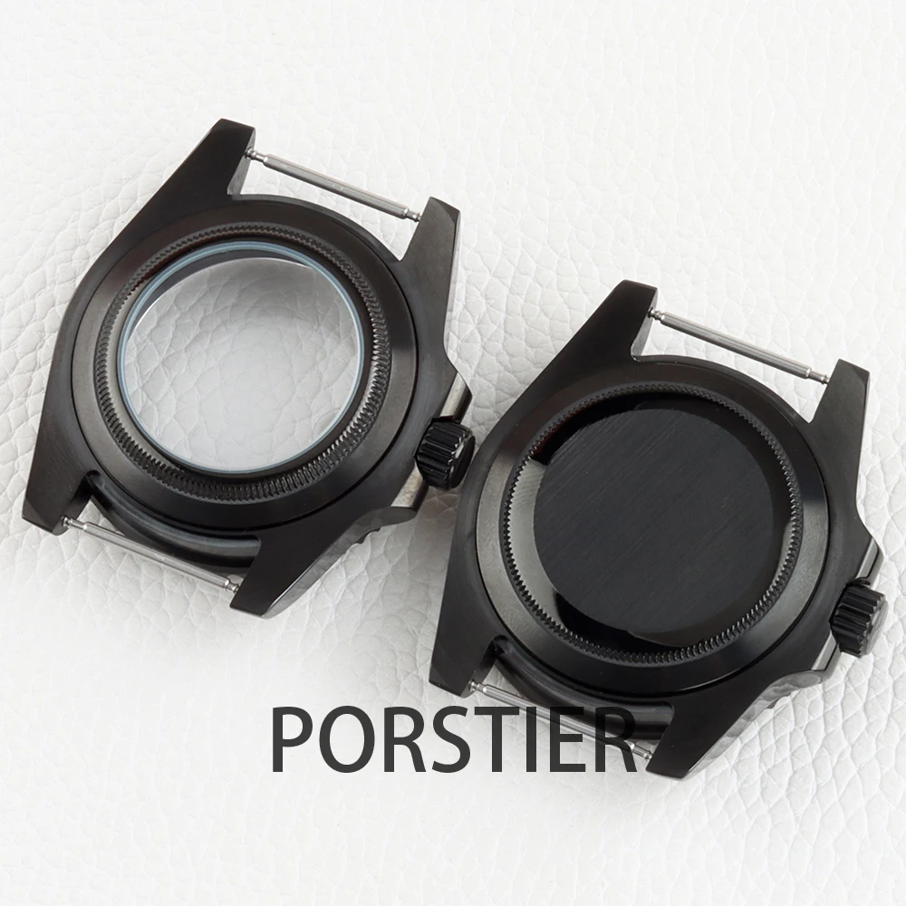 Black PVD 40mm Watch Case for Yacht-master Mod NH34 NH35 NH36 movement 28.5mm dial Sapphire Glass Stainless steel SUB GMT Case