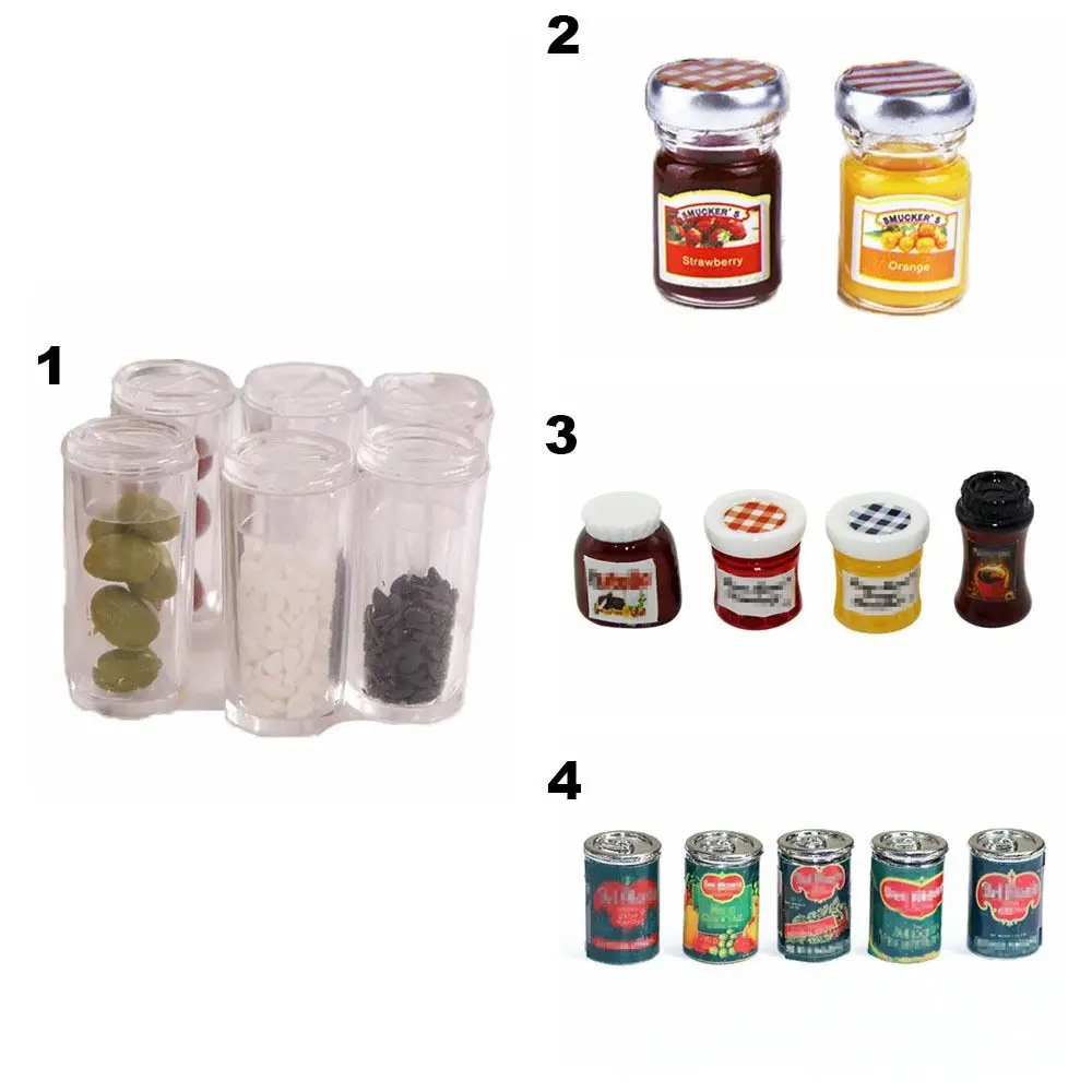 1:12 스케일 미니어처 양념통 음식 장난감 시뮬레이션 유리병 인형의 집 양념통 인형 액세서리 소꿉놀이