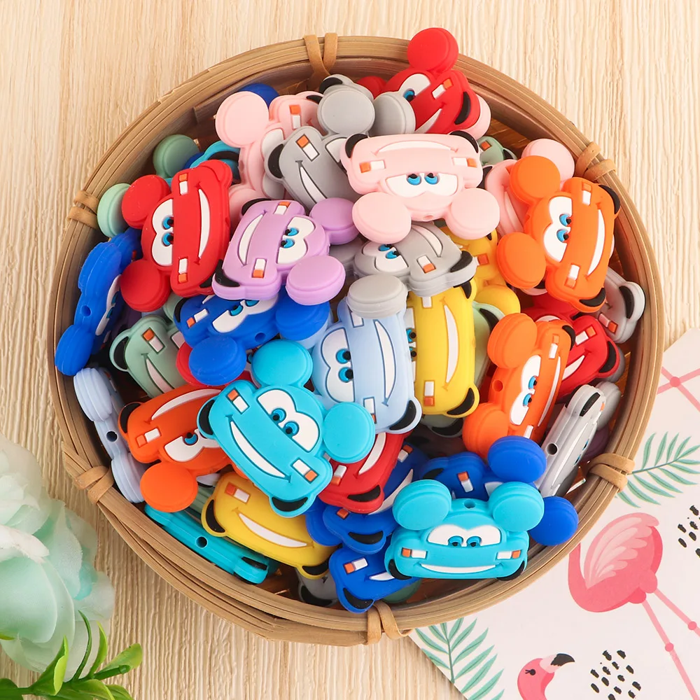 Kovict 10Pcs New Baby Silicone Beads Mini Cows Corn Stethoscope Pen Car Bead Food Grade DIY Pacifier Chain Accessories