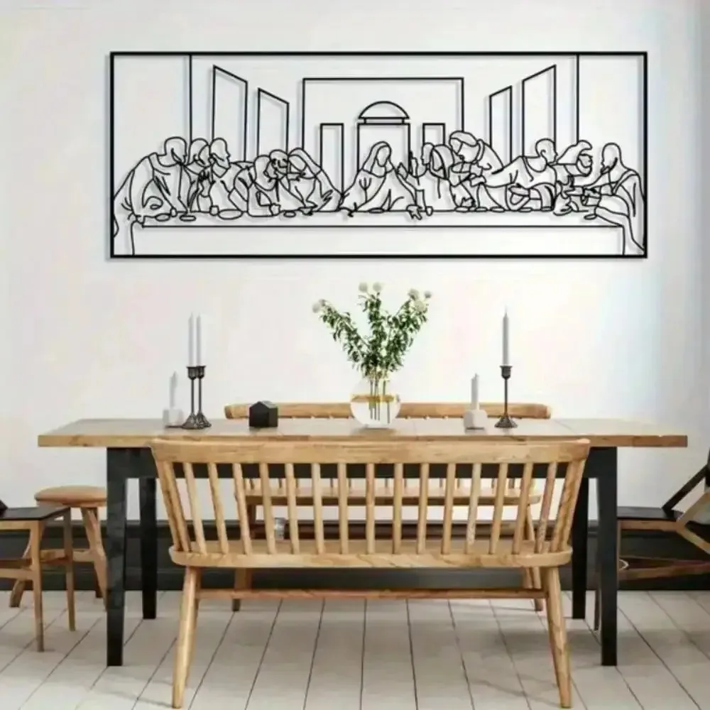 Da Vinci The Last Supper Metal Wall Sculpture Christian Jesus Art Vintage Home Religious Wall Decor