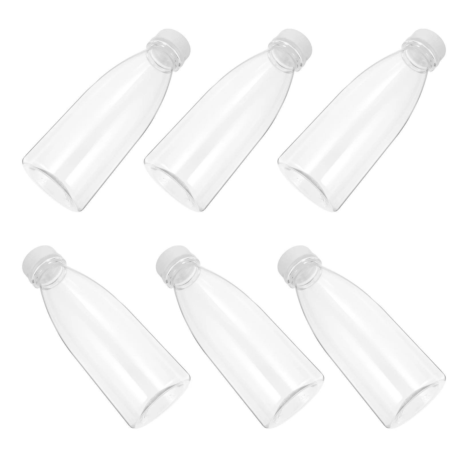 6 PCS Storage Bottle Clear Water Juice Empty Favor Jars Sport PET Bottles Portable