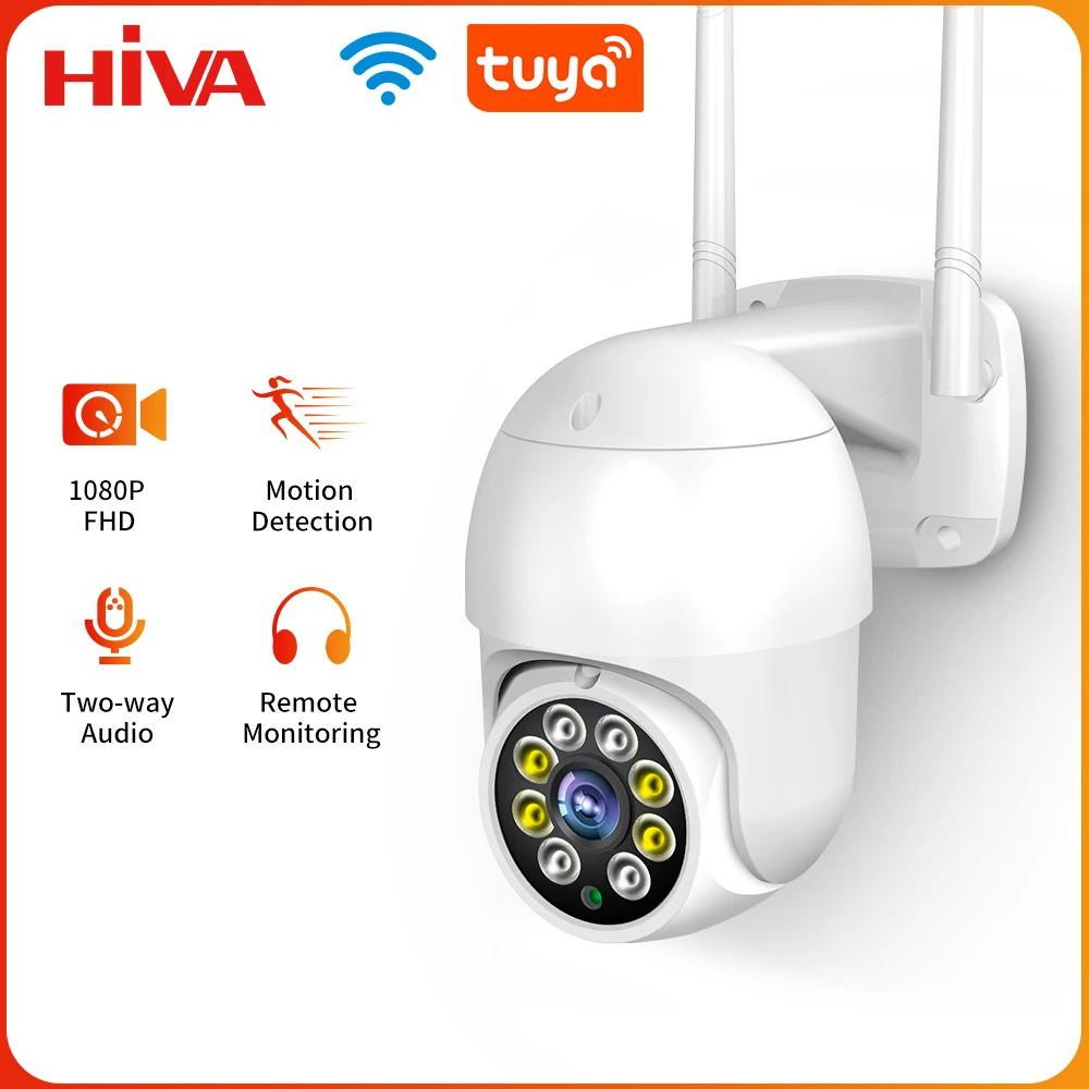 HIVA Security IP Camera WIFI Outdoor Surveillance Night Version Camera AI Human Detect Waterproof Full Color Day And Night Tuya