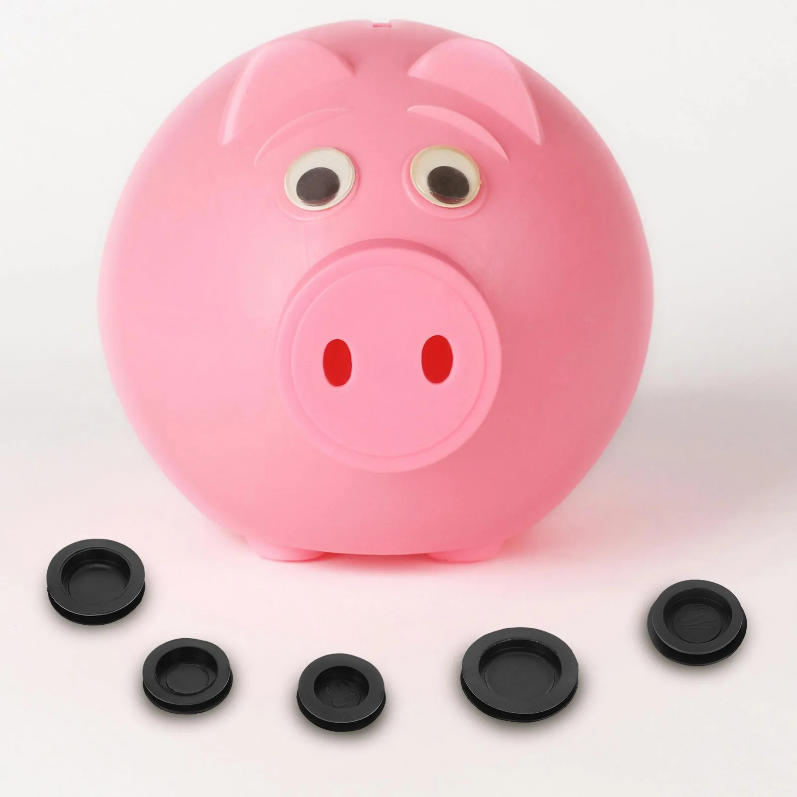 จุกยางนิ่มสำหรับกระปุกออมสิน 10 ชิ้น แบบกลม ใช้แทนจุกปิด สำหรับกล่องออมเงิน เด็กและผู้ใหญ่ ปิดสนิท ปลอดภัย ป้องกันการเปิดโดยไม่ได้รับอนุญาต