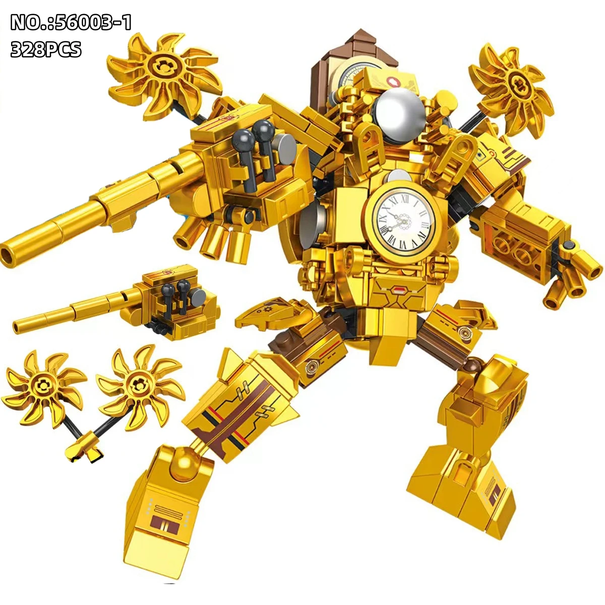 Gold Skibidi Toilet Man MOC Building Blocks Toys Titan Clock Man Female TV personality Model Diy Gift Toys For Children Kids