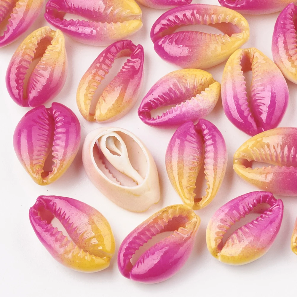 

10 Pcs Bohemian Colorful Shells Miss Seashells Cowrie Women Painted Jewelry Pendant