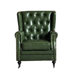 Living Room Chairs Fine Vintage Rich Green Chesterfield Chair American Style Leather Chair For Cigar Lounge Retro Leather Chair