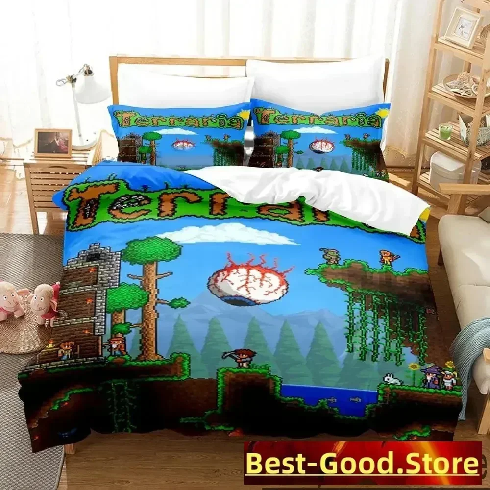 

3D Print Terraria Bedding Set Duvet Cover Sheet Printed Bed Set Pillowcase Bed Full Queen King Size Comforter Bedroom