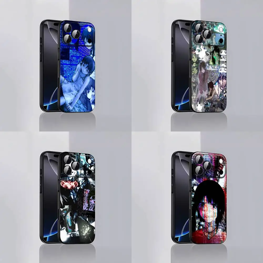 

S-Serial E-Experiments Lain Phone Case For iPhone 17,16,15,14,13,12,Pro,Max,Plus,E,SE4,Air,Mini Black Soft Cover