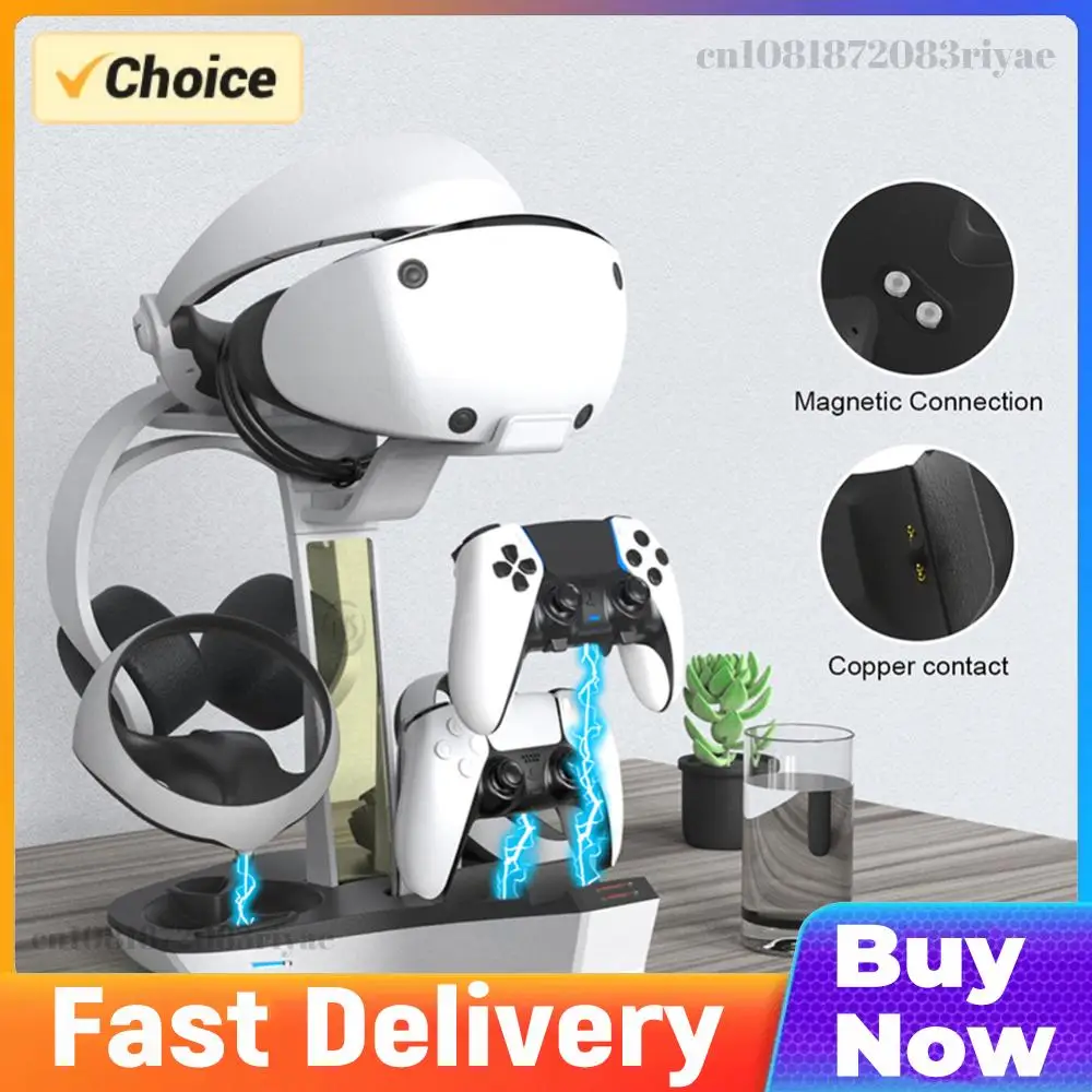 

Зарядная док-станция для профессиональных контроллеров с LED-индикатором, подставка для хранения шлемов и наушников для PS5 и PS VR2