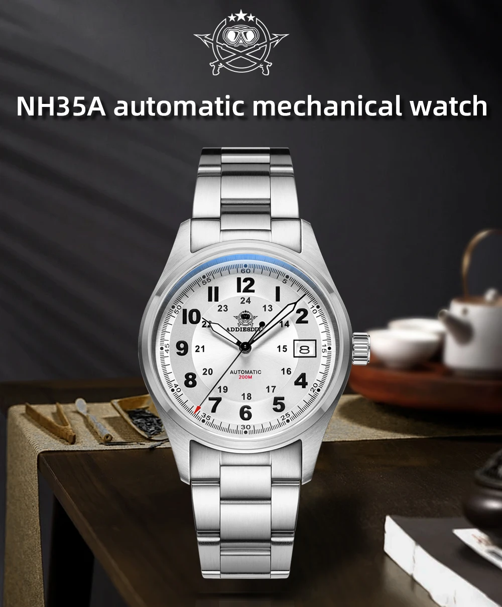 ADDIESDIVE Luxurious Men's Automatic Watch 8215 Mechanical Watch Sapphire Glass 200m Waterproof Analog Luminous Aaawatch Saaf775ad005a46e99cc929446cb27ba3f