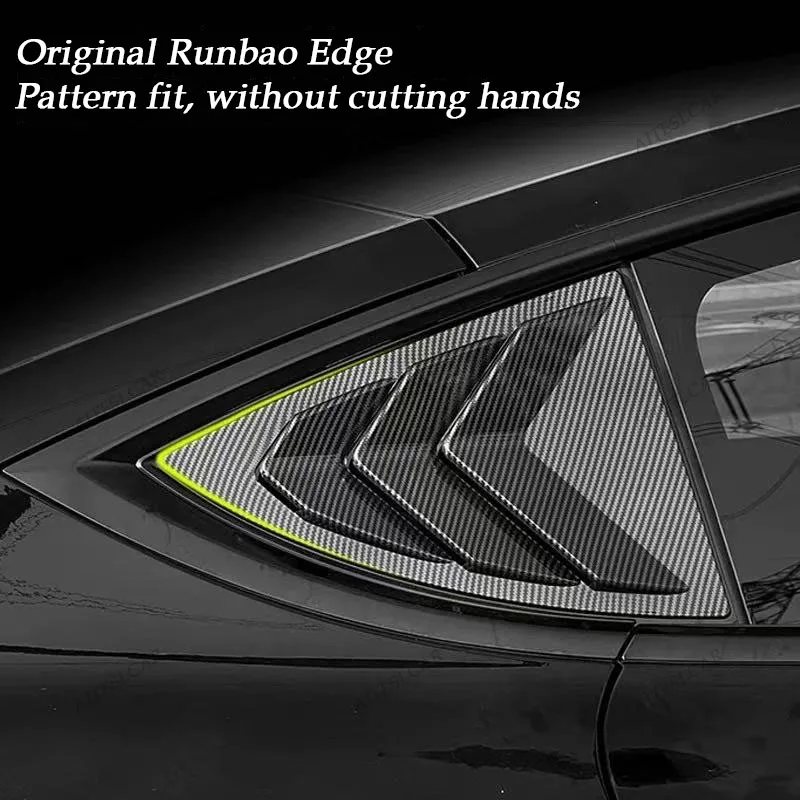 

Rear Car Window Shutter Cover For Tesla Model Y Juniper 2025 Louver Side Vent Trim Triangle Accessorie For Model Y 2019-2025