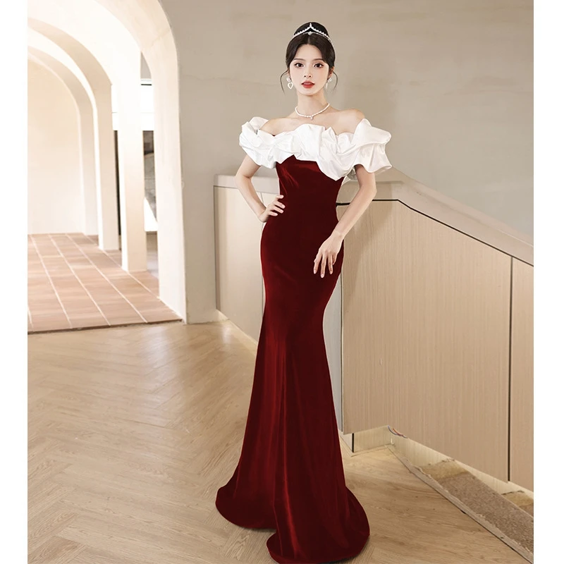 Elegant Off The Shoulder Ruffles Strapless Sexy Sleeveless Mermaid Wedding Dresses For Women 2024 Bridal Gowns Vestidos De Novia