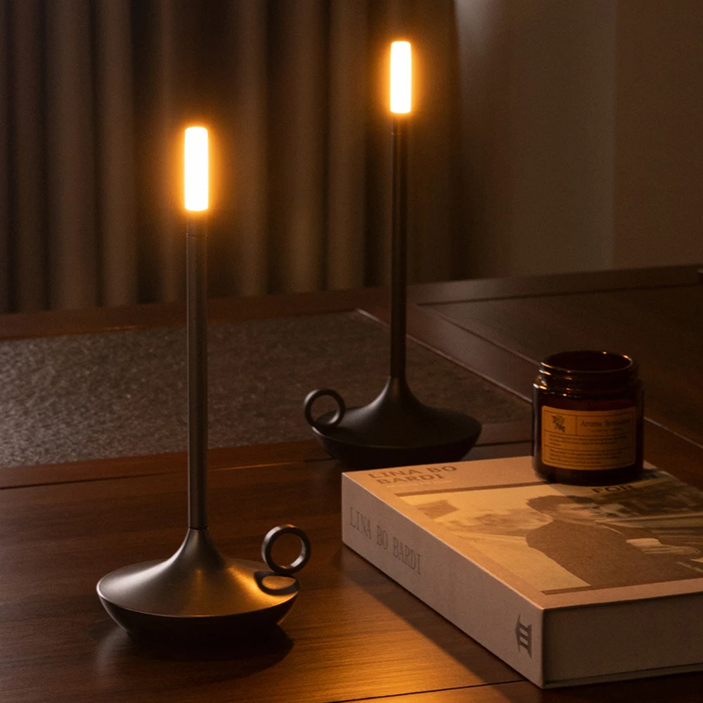 Rechargeable Wireless Touch Lamp Desk Lamp for Decoration Candle Warm Bedside Lights Portable Camping Night Lamp LED Table Lamp
