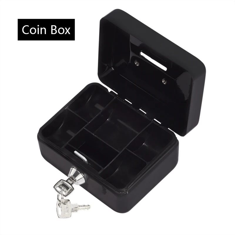 

Protable Key Safe Box Key Locker Mini Steel Piggy Bank Safety Box Storage Hidden Money Coin Cash Jewellery With Drawer Carry Box