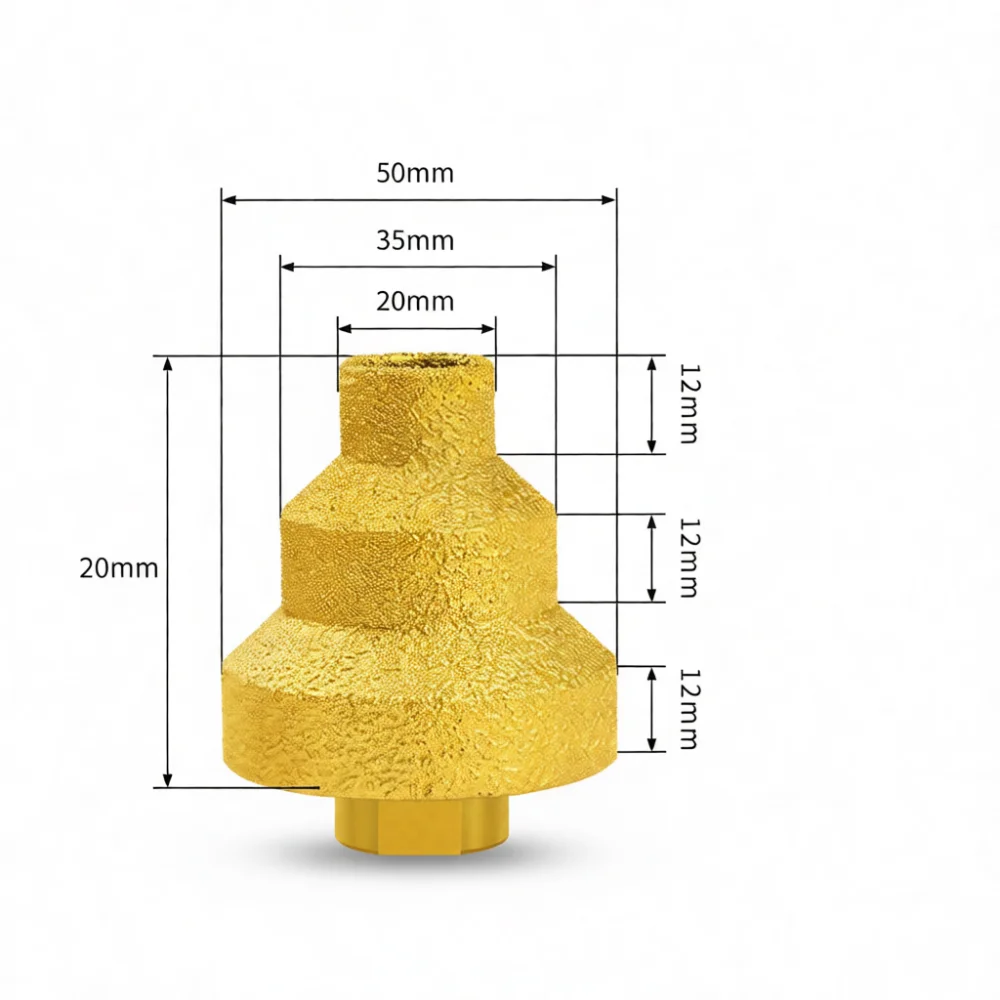 Brazed Diamond Conical Step Drill Bit Tile Stone Masonry Reaming Edge Polishing Chamfering Tool For Angle Grinder