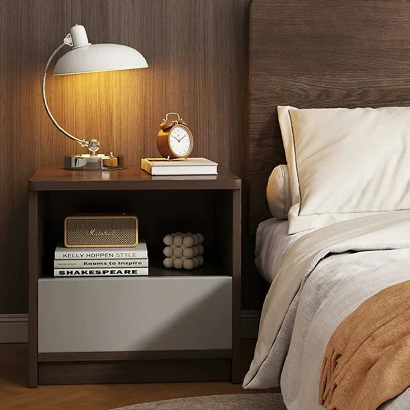 Simple Drawers Bedside Table Bedroom Wood Organizer Corner Storage Nightstand Librero Coffee Mesitas De Noche Trendy Furniture