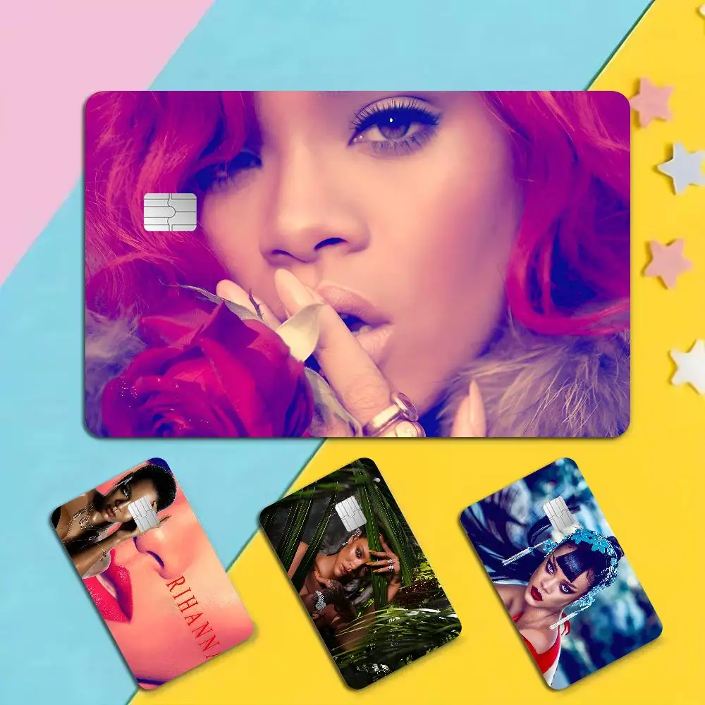 Singer R-Rihanna Cool Credit Card Skin Stickers for VISA Bank Card Transportation Card Waterproof Sticker Anti-scratch Women