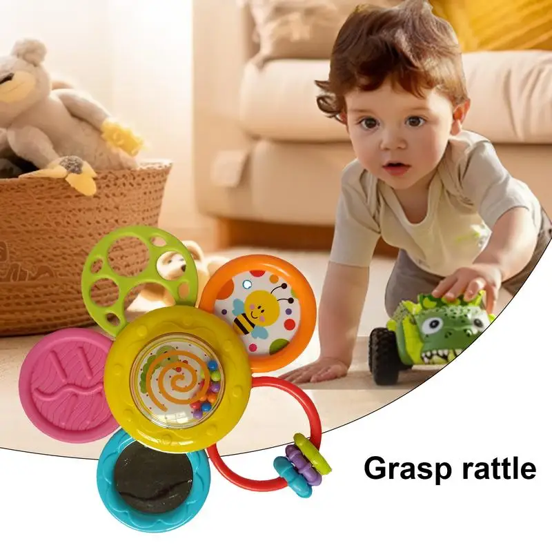 Easy Grasp Rattle Grab And Shake Rattle Developmental Sensory Rattle Toy Kids Musical Toy & Rattle Funny Musical Handbell Grab