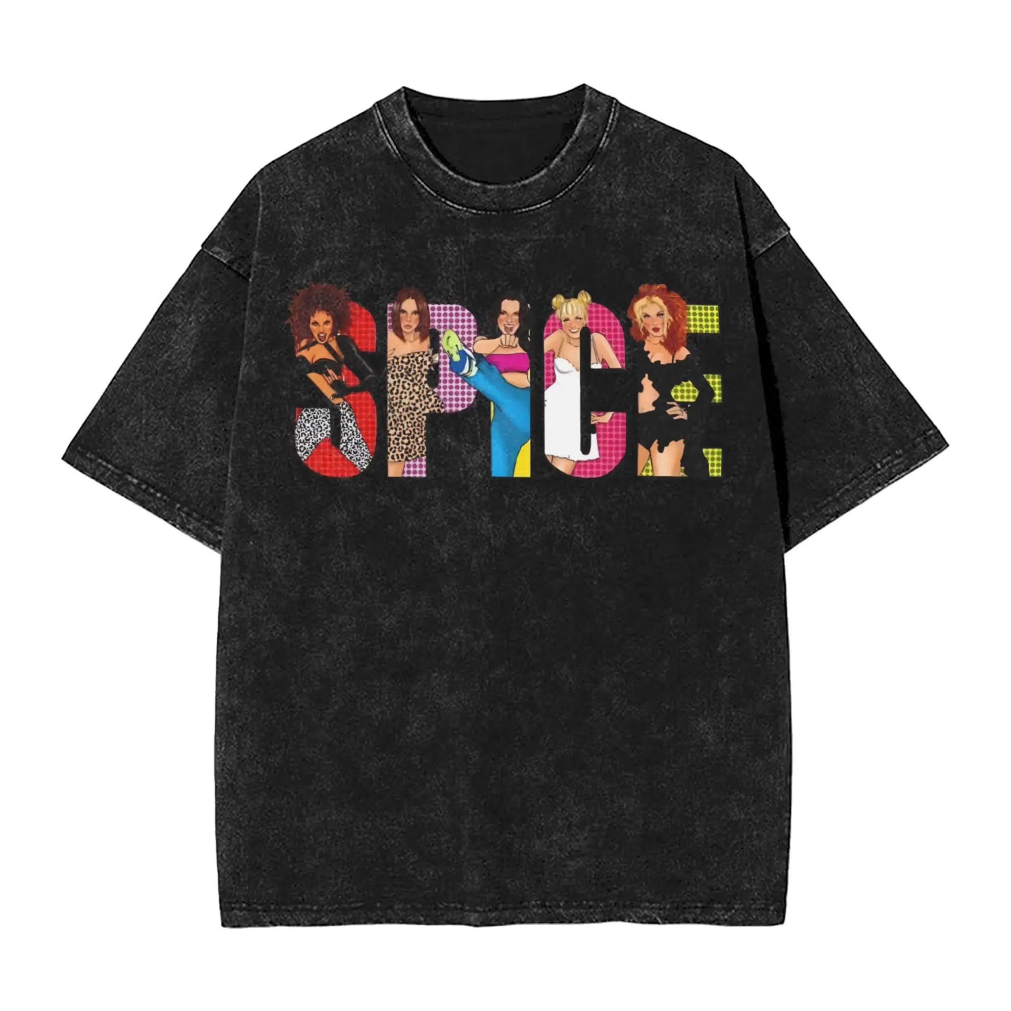 Oversized Washed T Shirt Spice Girls World Tour 2026 Simple T-Shirts  Fashion Tshirt for Man Beach Y2K Retro Casual Tees