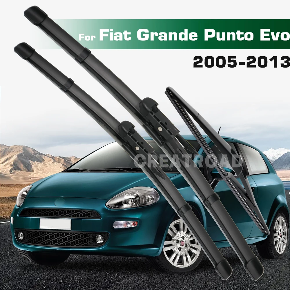 

GREATROAD Wiper LHD&RHD Front & Rear Wiper Blades Set For Fiat Grande Punto Evo 199 2005 - 2013 Windshield Windscreen Window