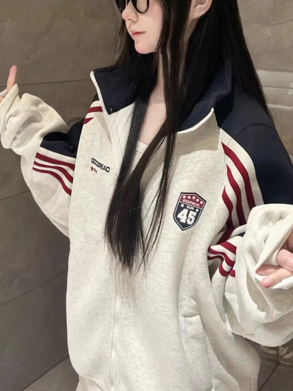 

Модный свитшот с высоким воротником и принтом для полных женщин, повседневная верхняя одежда с полосатым узором, универсальная осенняя модная верхняя одежда для полных женщин