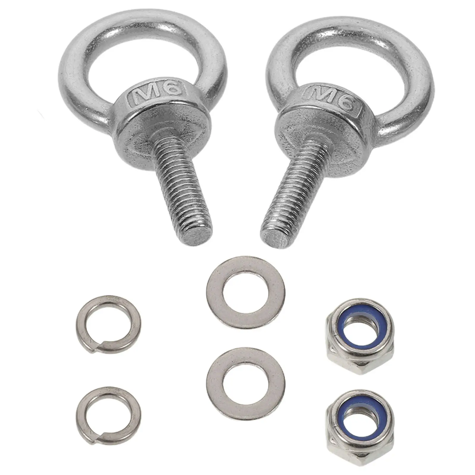 1Set Threaded Eyebolts M6x20 Stainless Steel Eye Bolts Heavy Duty Wall Mount Fastening Machinery Lifting