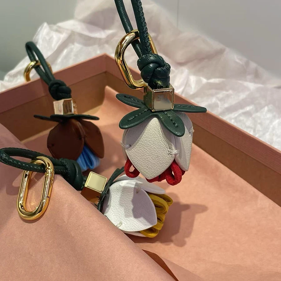 زهرة حقائب جلدية سحر الحلي جلد البقر زهرة المتقدمة الزخرفية حقيبة للحمل الملحقات شرابات حقيبة يد السيارة #4