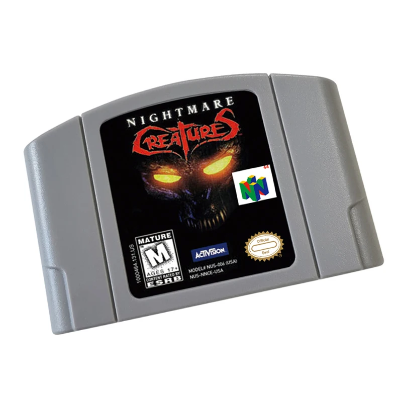 Nightmare Creatures 64 Bit  Video Game Cartridge For US And EU Version Game Console