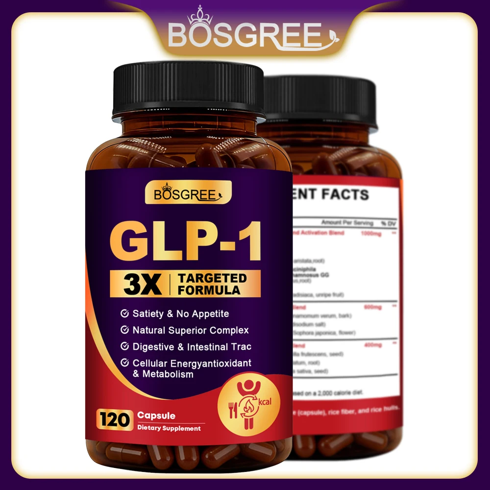 Suplemento GLP-1, GLP-1 con Probiótico Akkermansia, Berberina HCI, para Supresión del Apetito, Salud Metabólica, Digestión y Salud Intestinal
