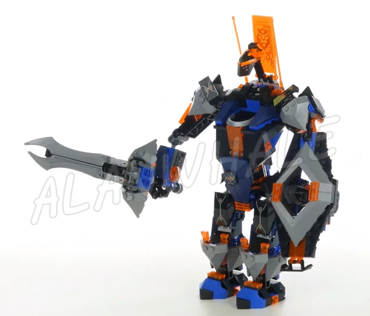 543pcs Nexoes Knights The Black Mech Skeletal Lava Fly Lair Catapult 10519 Building Blocks Toy Compatible with Model