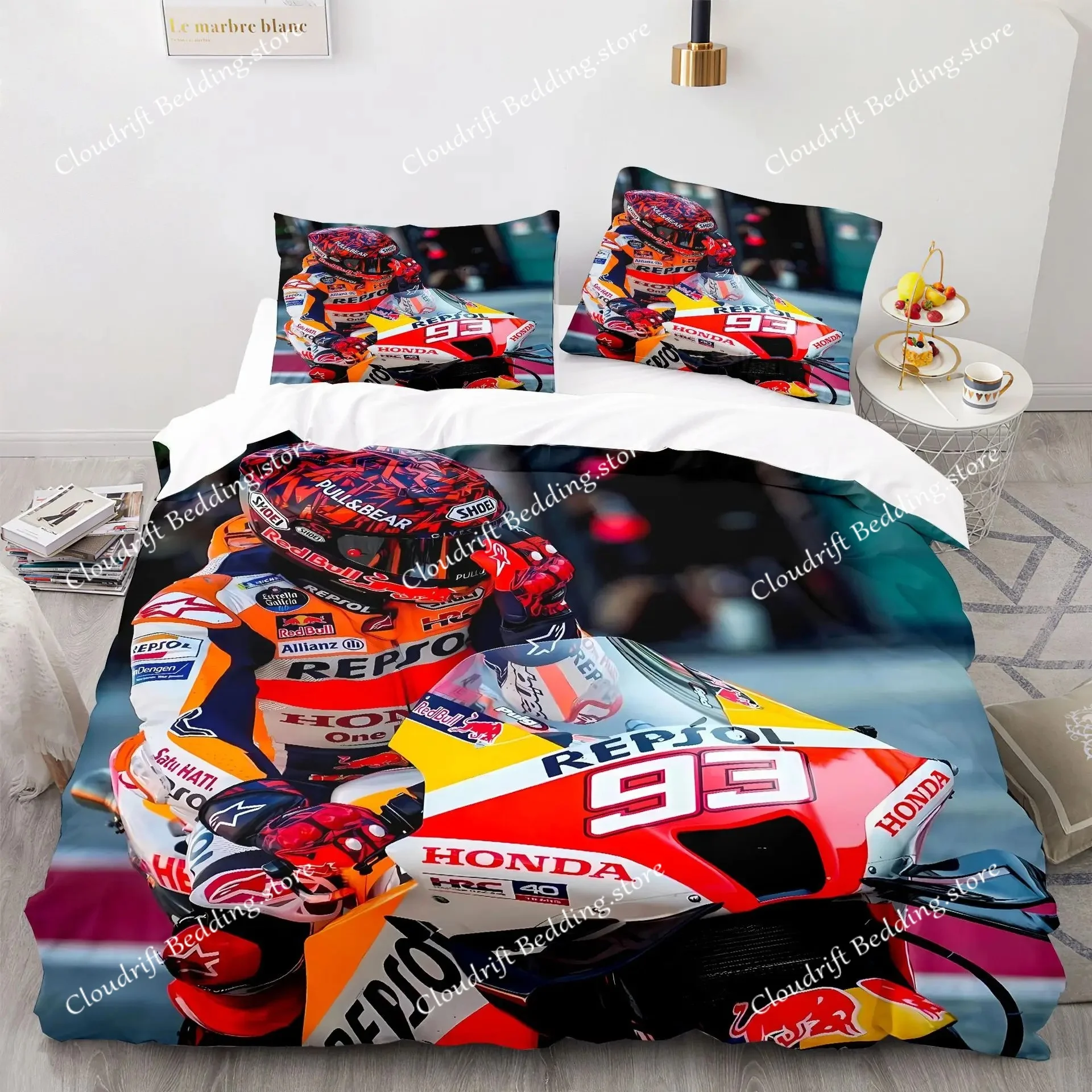 

Marquez 93 Bedding Set Duvet Cover Pillowcases Twin Full Queen King Bed Linen 3D Print Marc Marquez 93 Duvet Cover Sets