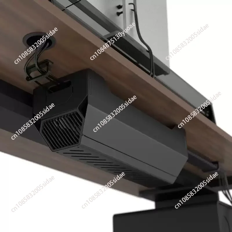 No-Drill Under-Desk Cable Organizer, Hidden Power Strip & Wire Management Rack for Computer Desk
