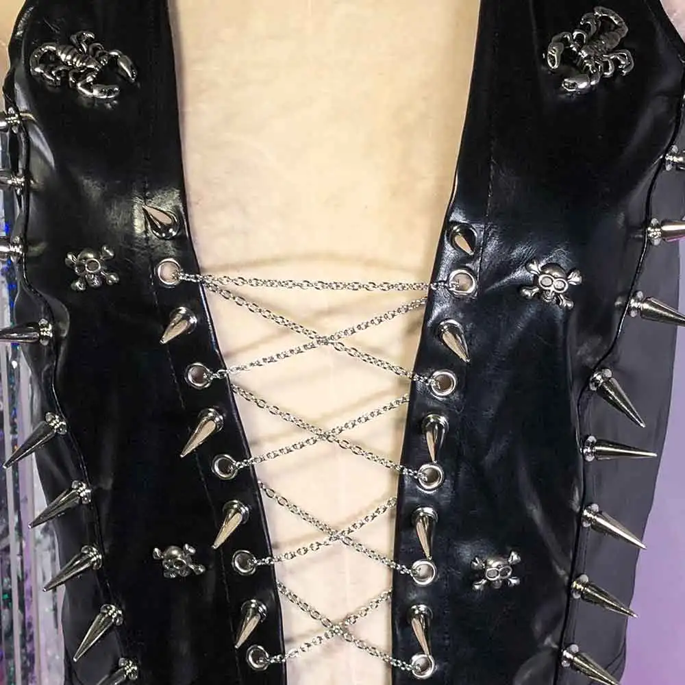 

Fairy Grunge Trendy Eco Y2K Halter Camisole TOPS Gothic Tank Hand Made Kawaii 90s DIY Punk Rock Skull E-Girls Goth Emo