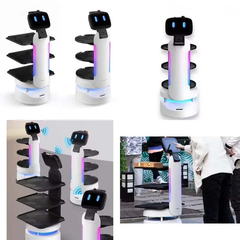 Automatic Navigation Food Delivery Robot Waiter with 3 Trays for Hotels Restaurants Cafes Hospitals High Quality Service