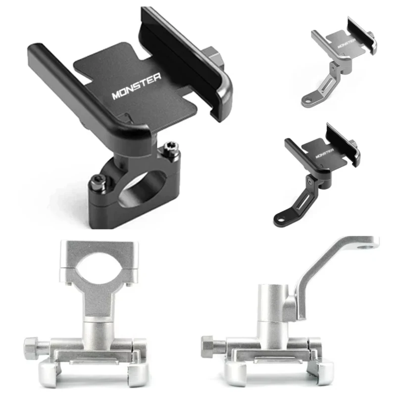 New For DUCATI Monster 950 1100 1200 821 796 696 695 Motorcycle Mobile Phone Holder GPS Navigator Stand Mirror Handlebar Bracket