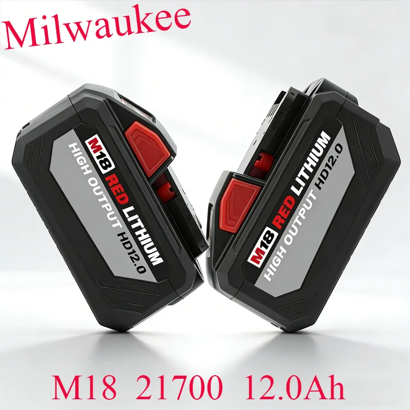 

Original Milwaukee M18HB12 12AH Battery, ,6AH 8AH , M12-18FC Charger,For Milwaukee M18 18V 4811-1860 1815 Tool Lithium Battery