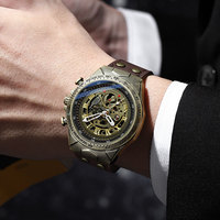 New Elegant 2024 Vintage Men's Fashionable Casual Antique Bronze Automatic Mechanical Watch