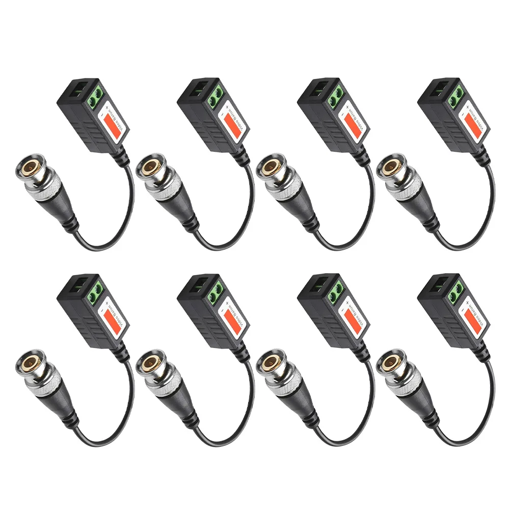 4 Pairs HD 8MP Passive Video Balun Connector BNC Transceiver For AHD CVI CVBS CCTV Camera UTP Cat5e Cat6 Cable Home Security