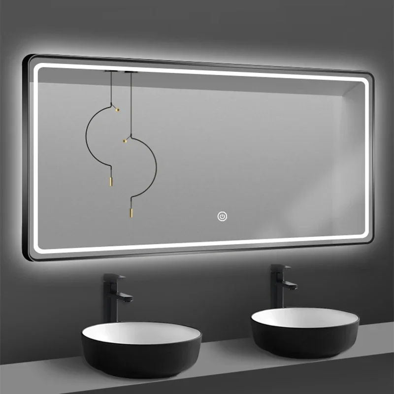 

Smart Fogless Mirror Rectangle Full Size Design Bathroom Mirror Illuminated Makeup Espejo Aumento Maquillaje Con Luz Furniture