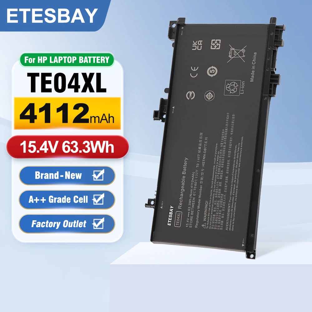 

ETESBAY TE04XL HSTNN-DB7T TE04 905175-271 Laptop Battery for HP Omen 15 Pavilion 15 15.4V/4112mAh/63.3Wh