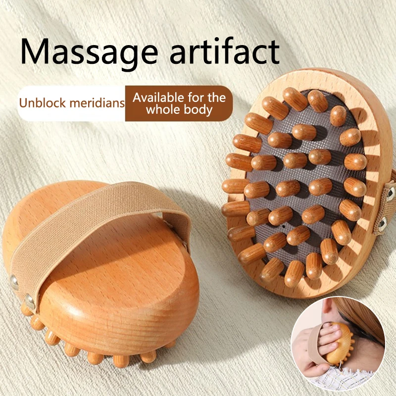 Body Anti Cellulite Brush Soothing Wooden Essential Oil Spa Air Cushion Massage Hair Comb Scalp Massage Brush Body Massager