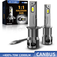 BEVINSEE 70W 12000LM H1 H3 LED Light Bulbs CANBUS No Error 880 881 LED Fog Lights For Car 6000K Turbo Auto Light Mini Size 12V