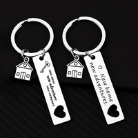 New Home Housewarming Keychain Pendant Metal New Home New Adventures Key Chains Keyrings Housewarming Gift