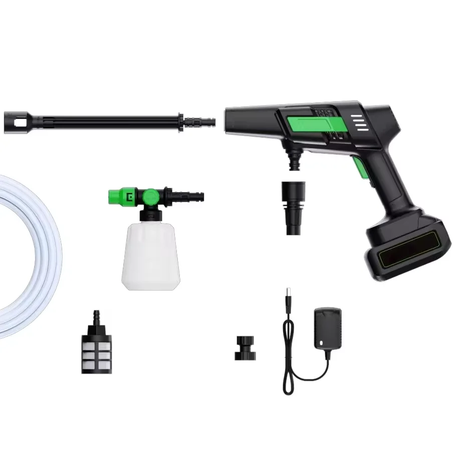 

Electric Cordless Car Washer High Pressure Rechargeable Automatic With Battery 5M Car Washing Tool Set Car Washer